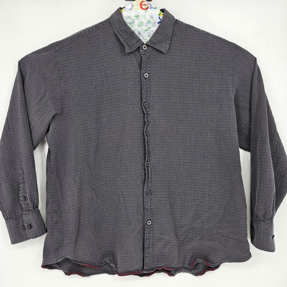 Tommy Bahama Shirt Mens XXL Button Up Casual Long Sleeve Preppy Gray FLAWS - Picture 1 of 10